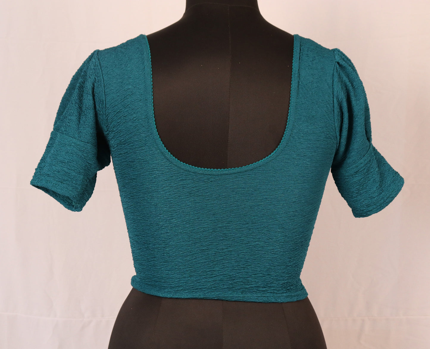 Stylish Textured Fabric Puff Shoulder Rama Blouse for Women