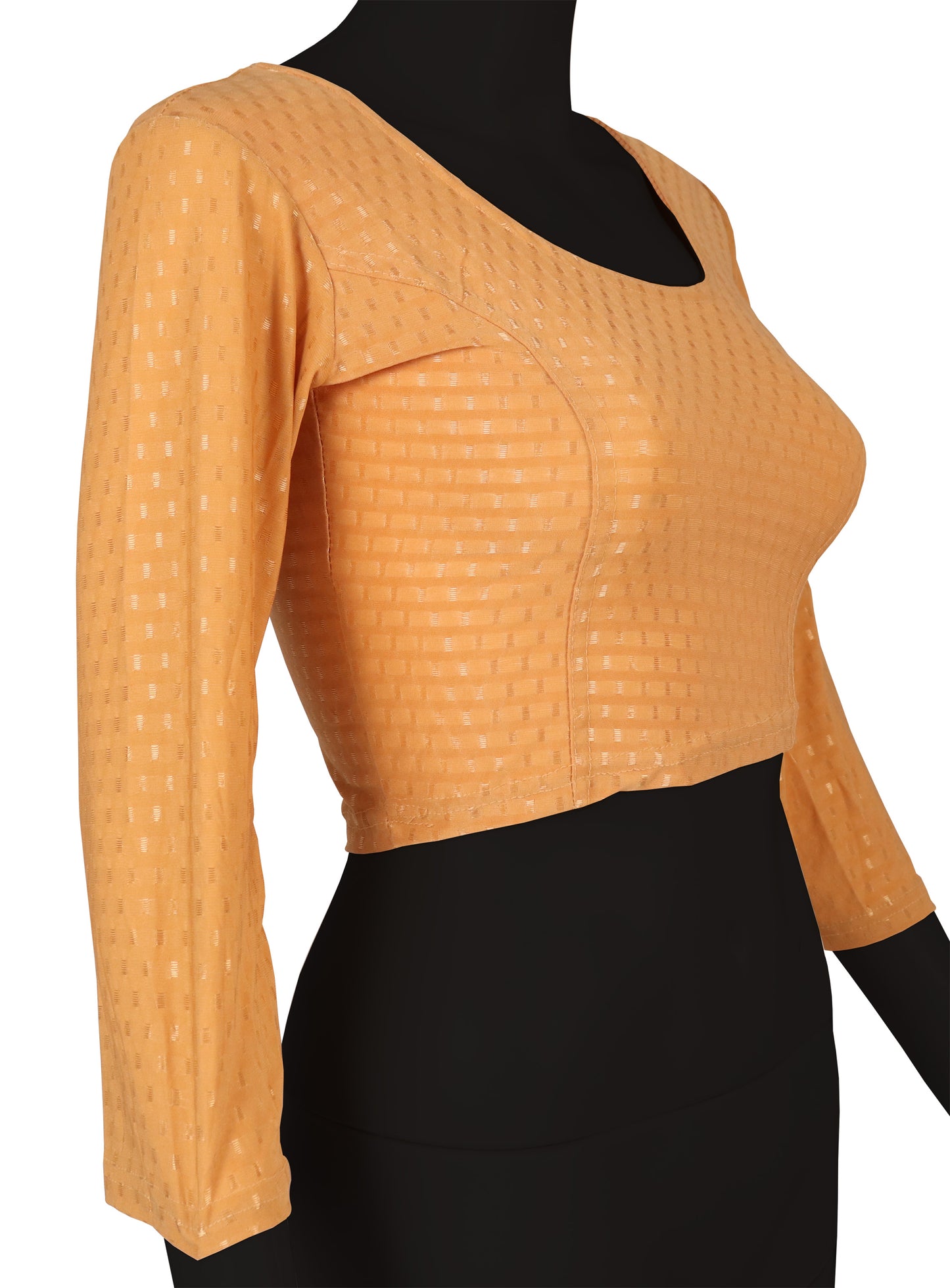 Classic Long Sleeve Dobby Weave Fabric Chiku Blouse for Women