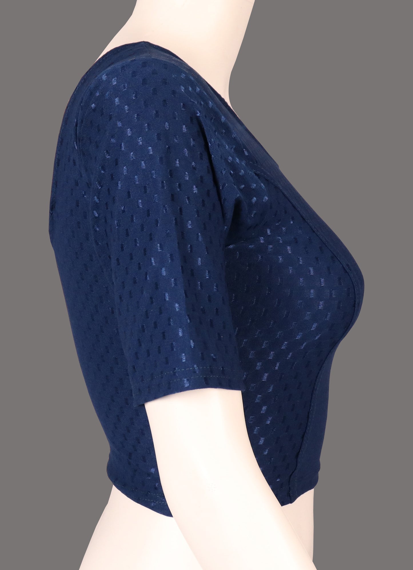 Stylish and Trendy Design Navy Blue Dobby Blouse