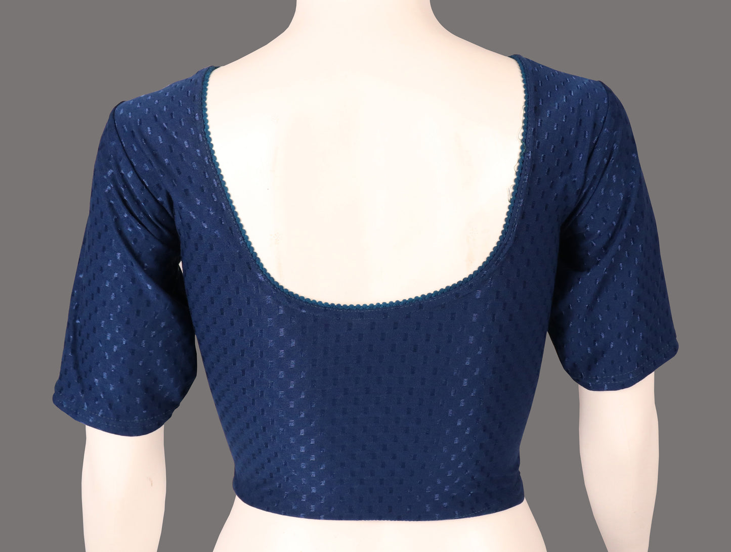 Stylish and Trendy Design Navy Blue Dobby Blouse