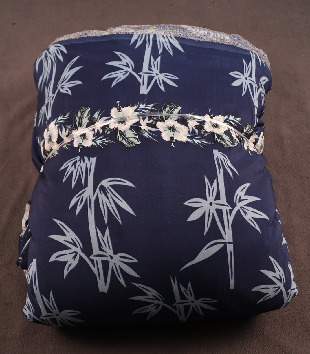 Tropical Bamboo and Floral Border Print Fabric