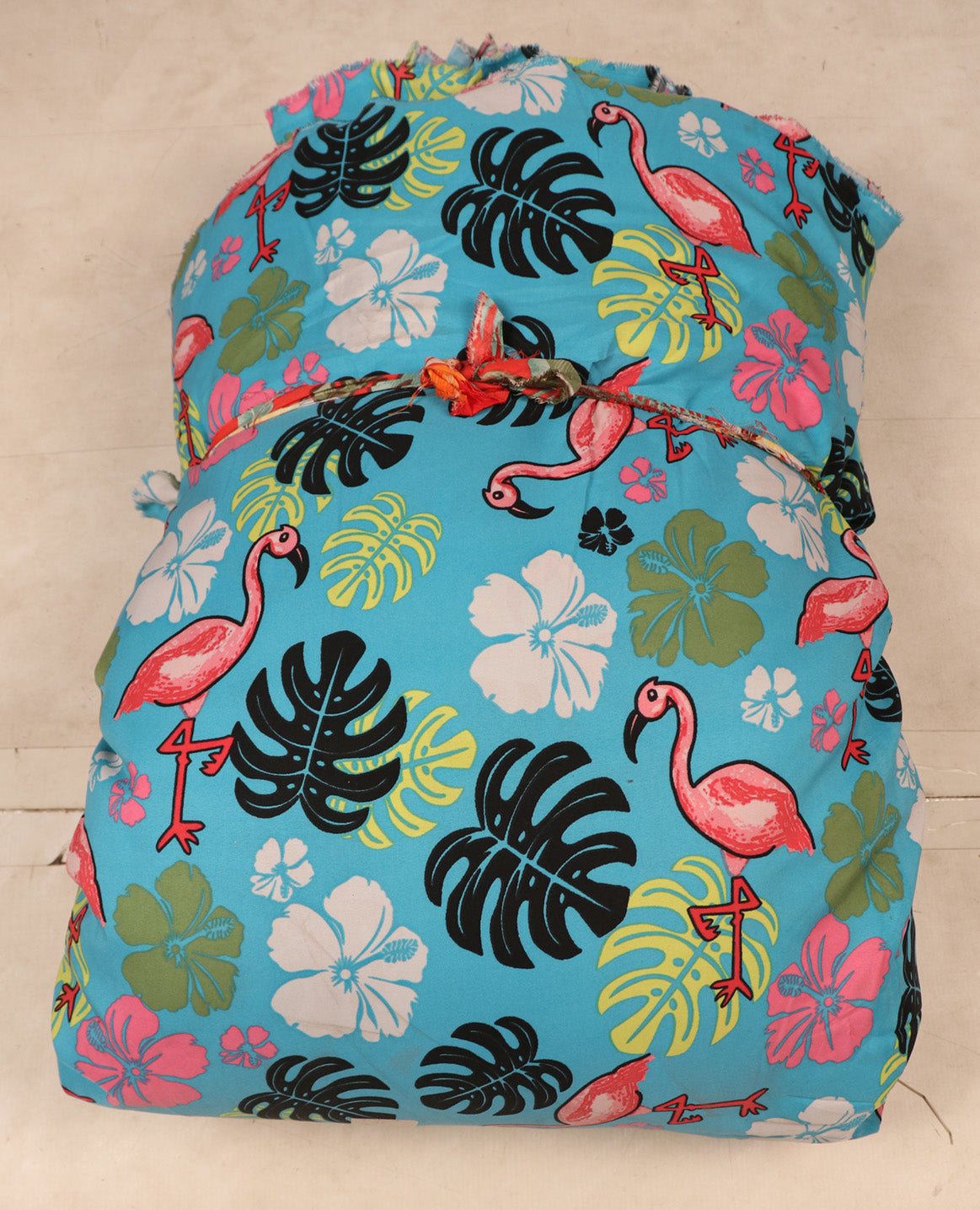 Tropical Flamingo & Hibiscus Print Fabric