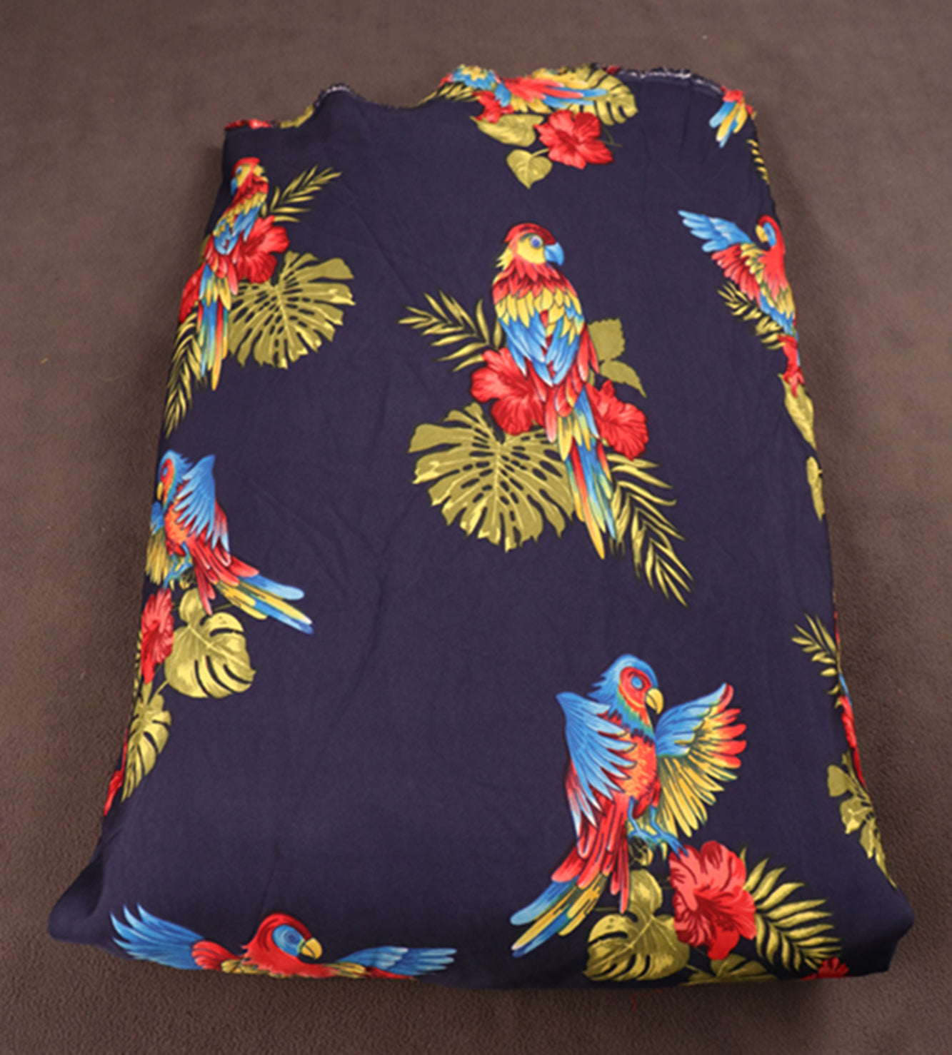 Tropical Parrot & Hibiscus Print Fabric