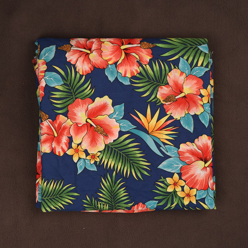 Vivid Tropical Hawaiian Floral Printed Fabric