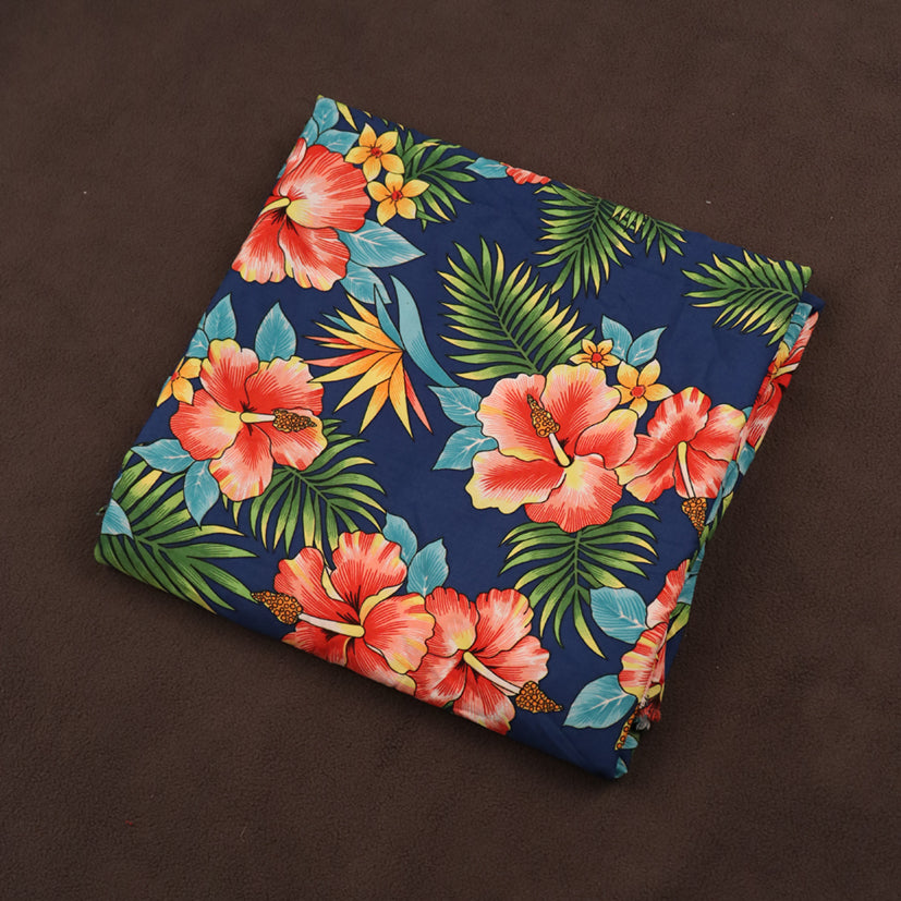 Vivid Tropical Hawaiian Floral Printed Fabric
