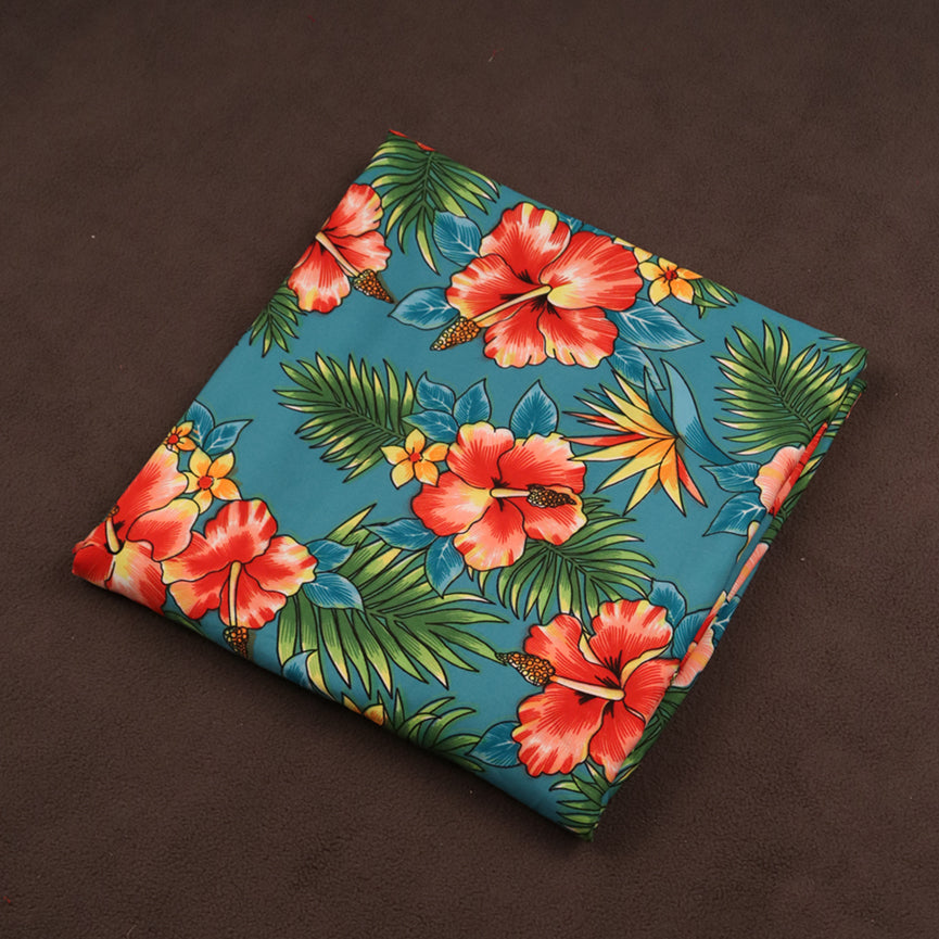 Vivid Tropical Hawaiian Floral Printed Fabric