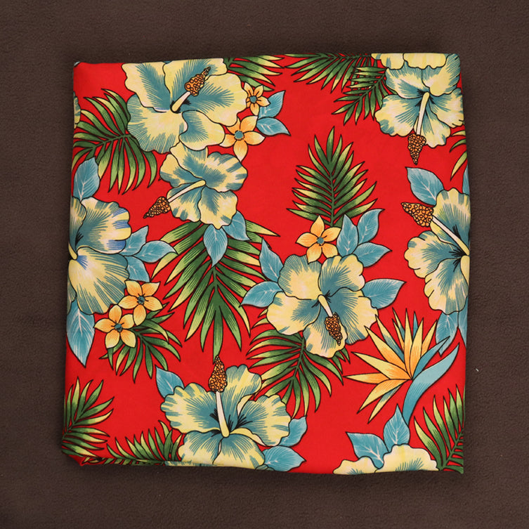 Vivid Tropical Hawaiian Floral Printed Fabric