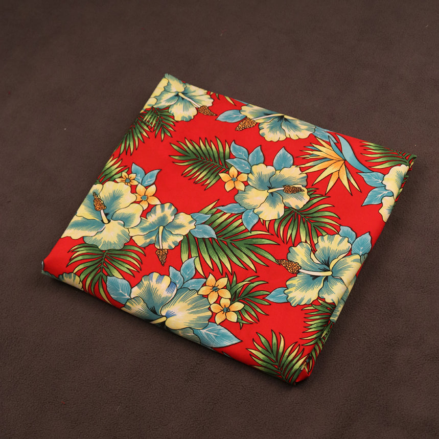 Vivid Tropical Hawaiian Floral Printed Fabric