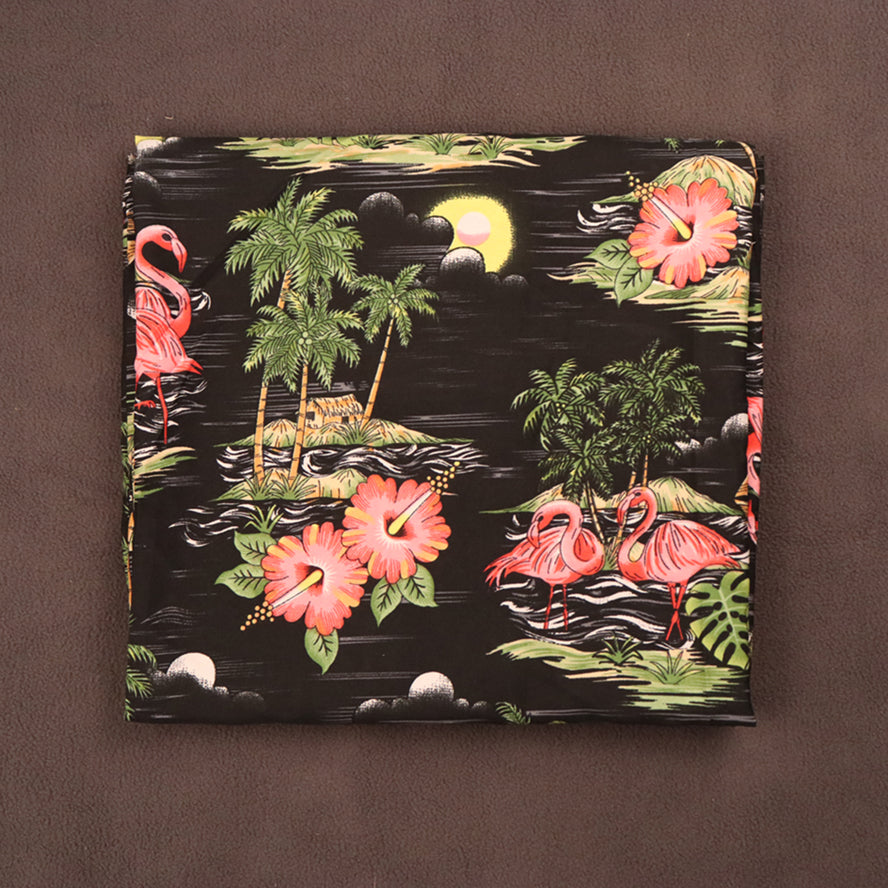 Scenic design with Flamingo Island Print Fabric