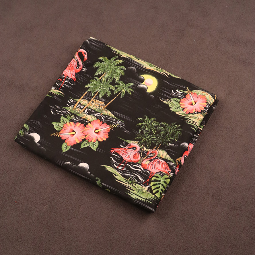 Scenic design with Flamingo Island Print Fabric