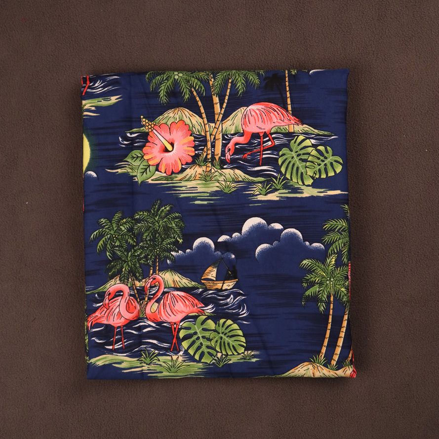 Scenic design with Flamingo Island Print Fabric