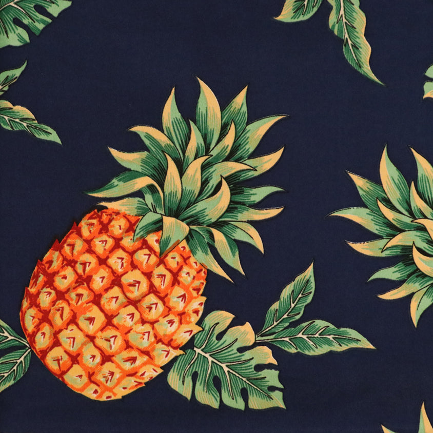 Features Tropical Pineapple Printed Fabric