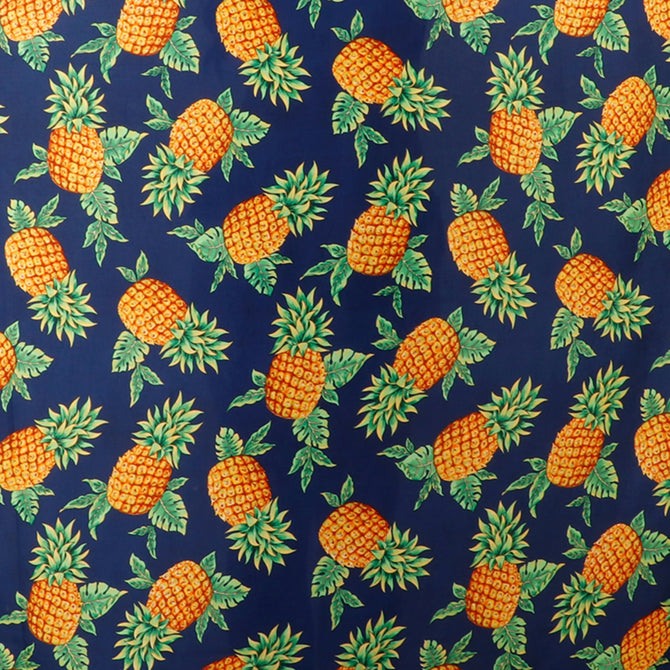 Features Tropical Pineapple Printed Fabric