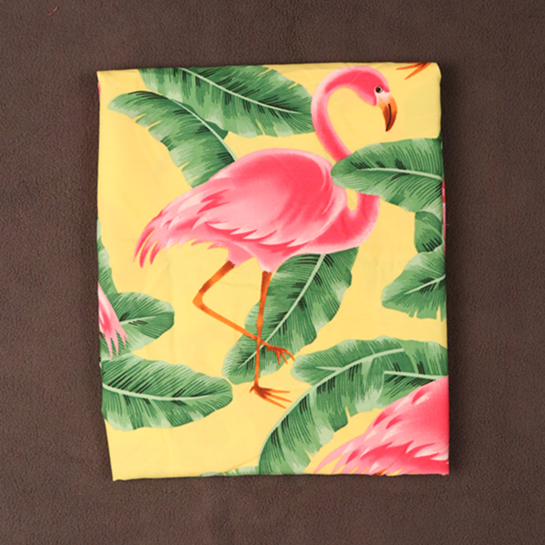Tropical Flamingo & Banana Leaf Printed Fabric