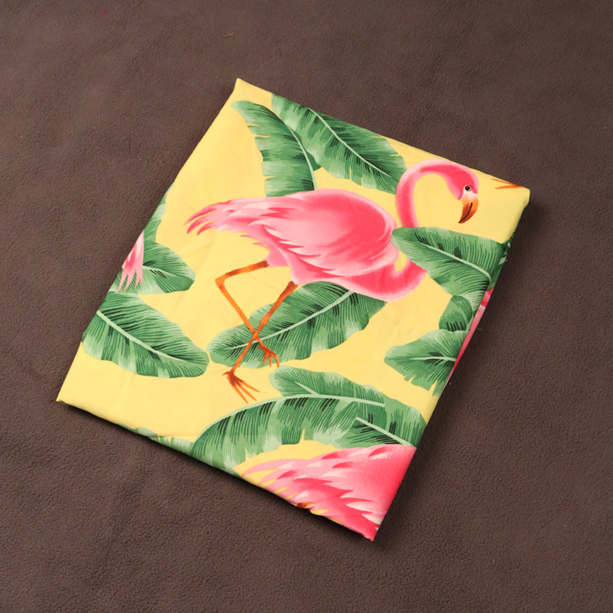 Tropical Flamingo & Banana Leaf Printed Fabric