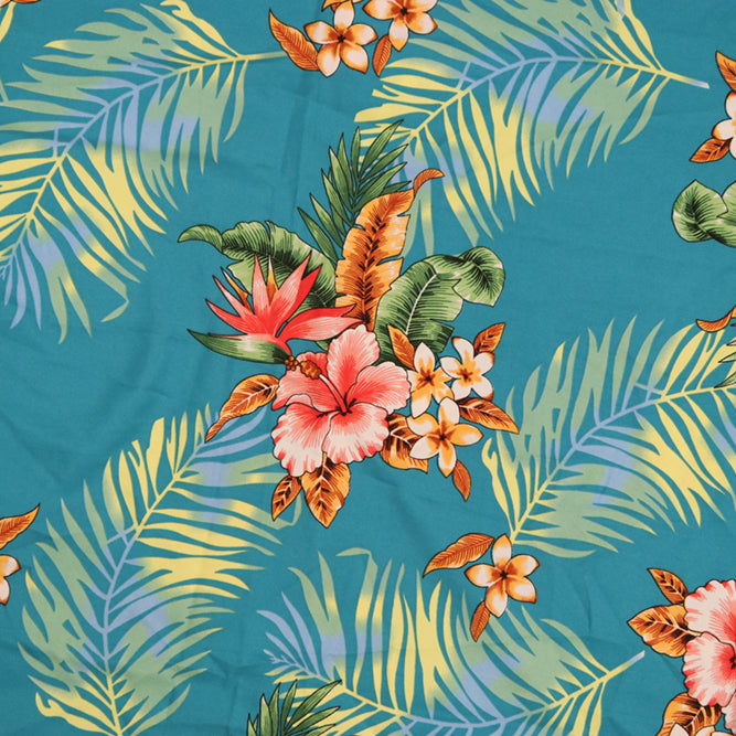 Resort Style Hibiscus & Plumeria Fabric