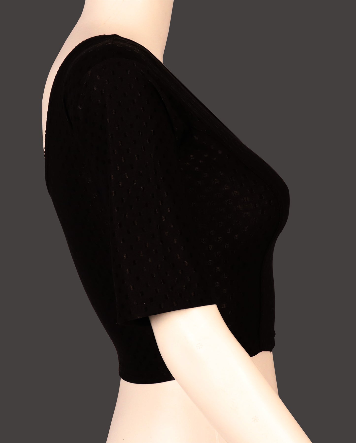 Stylish and Trendy Design Black Dobby Blouse