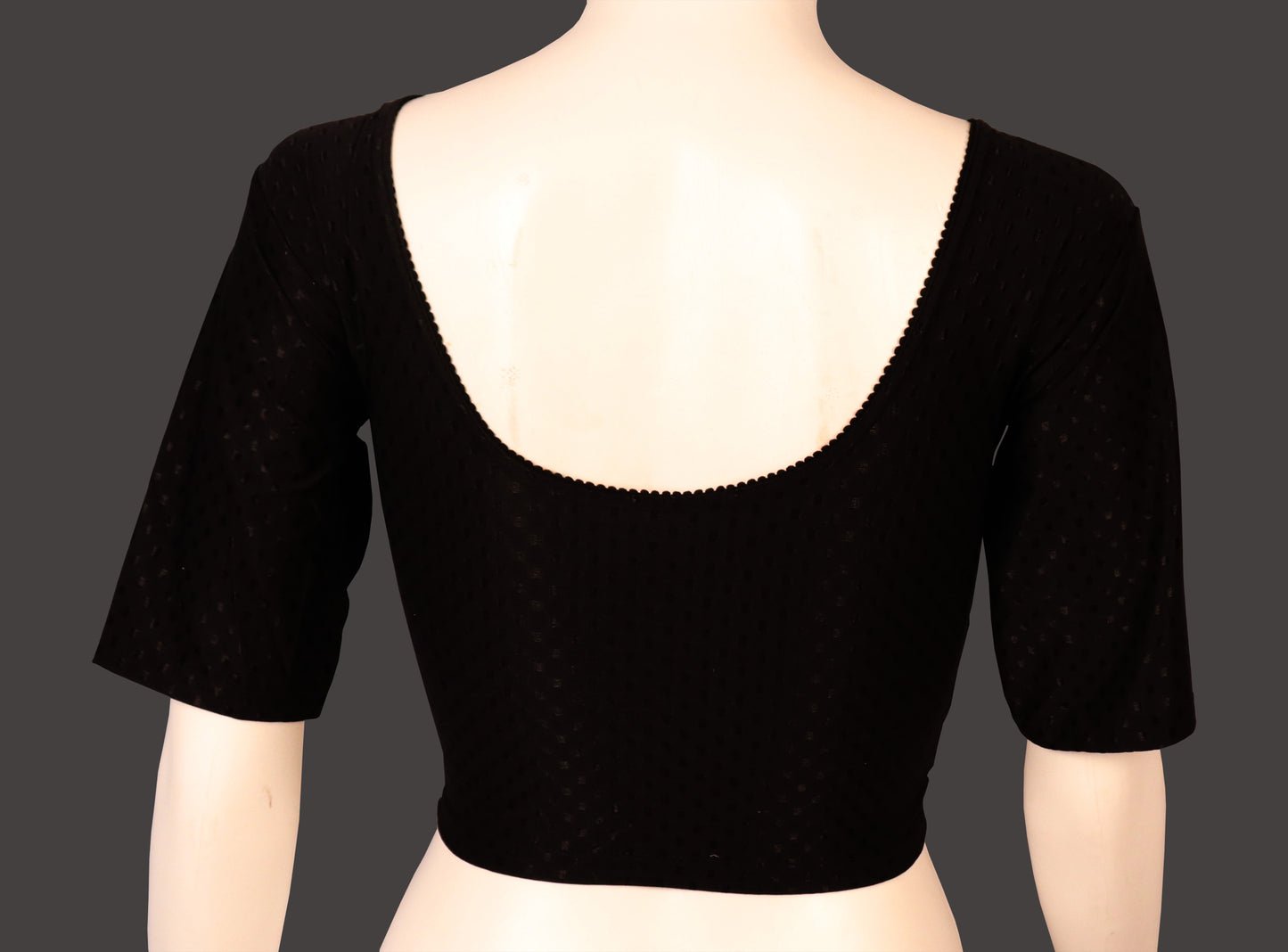 Stylish and Trendy Design Black Dobby Blouse