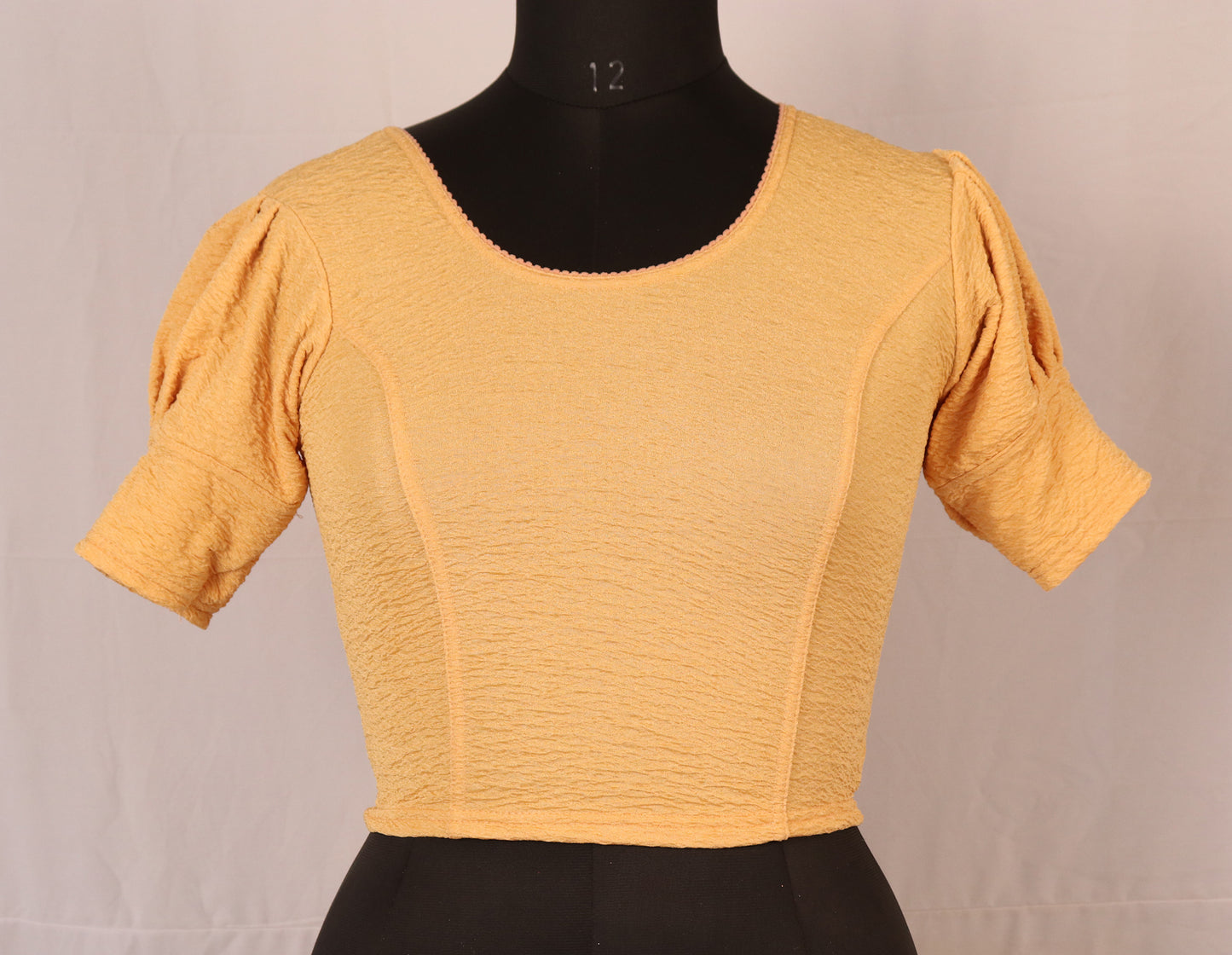 Stylish Textured  Fabric Puff Shoulder Chiku Blouse for Women
