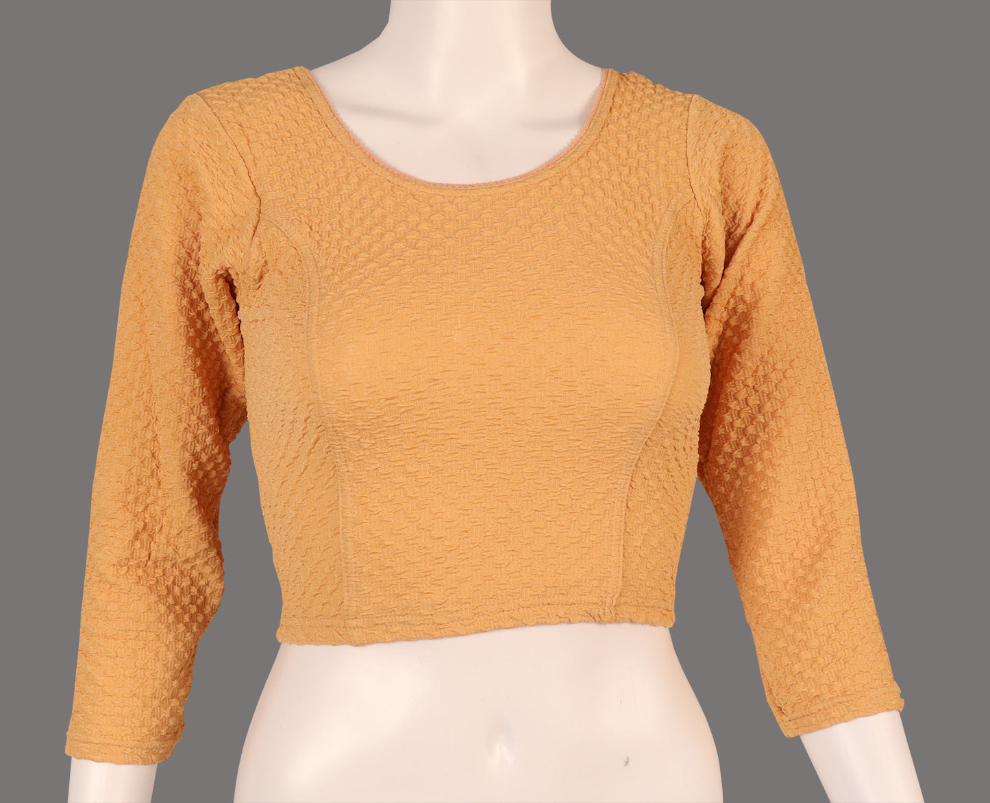 Stylish Designer Weave Textured Full Sleeve Chiku Blouse for Women