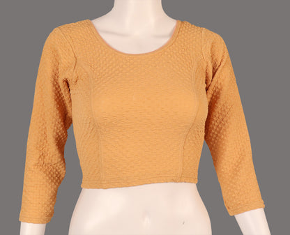 Stylish Designer Weave Textured Full Sleeve Chiku Blouse for Women