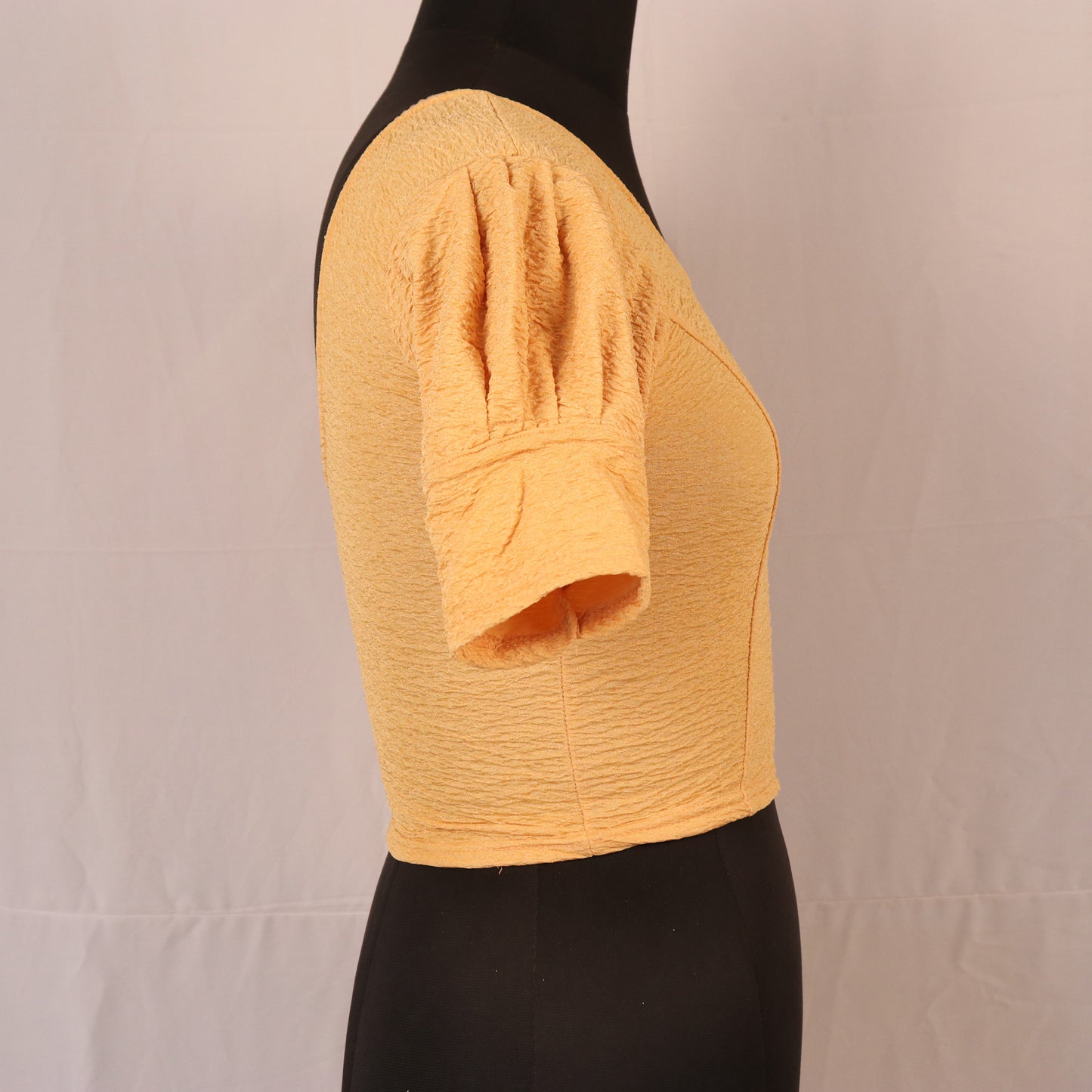 Stylish Textured  Fabric Puff Shoulder Chiku Blouse for Women