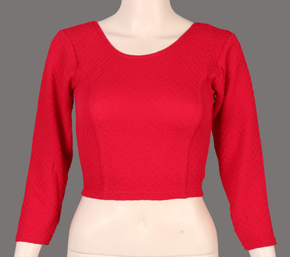 Stylish Designer Weave Textured Full Sleeve Rani Blouse for Women