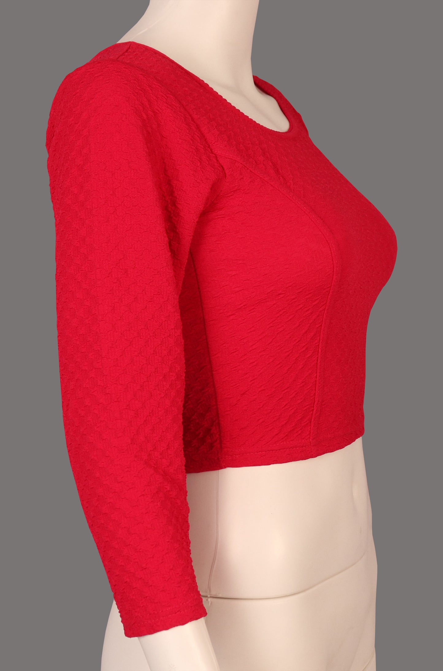 Stylish Designer Weave Textured Full Sleeve Rani Blouse for Women