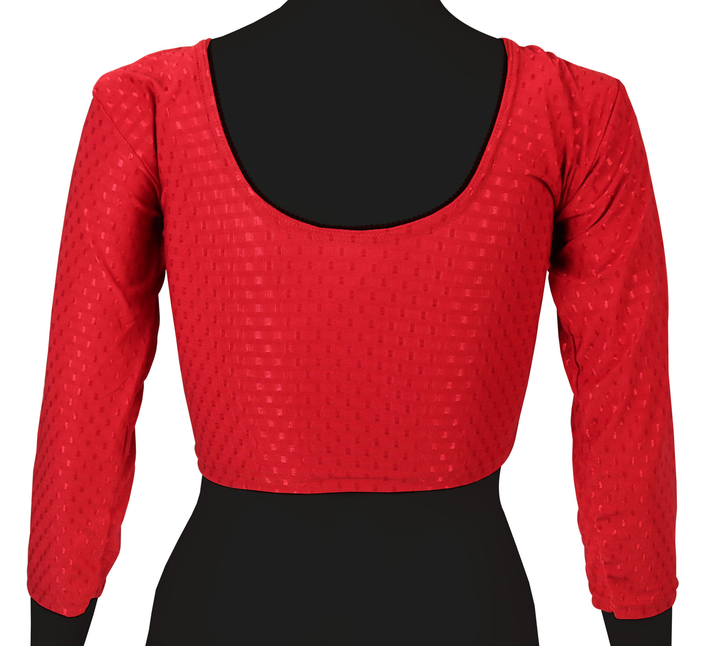 Classic Long Sleeve Dobby Weave Fabric Red Blouse for Women