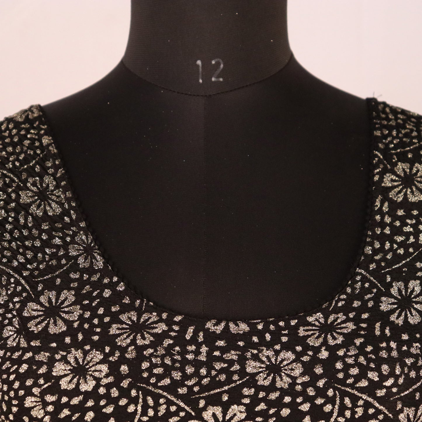 Party Wear All-Over Shimmer Floral Design with Stretch-Fit Lycra Black Blouse for Women