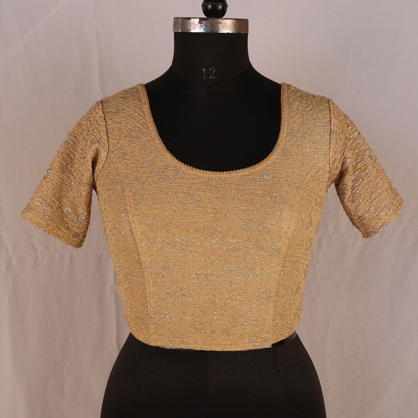 Party Wear All-Over Shimmer Floral Design with Stretch-Fit Lycra Chiku Blouse for Women