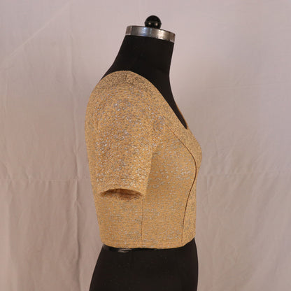 Party Wear All-Over Shimmer Floral Design with Stretch-Fit Lycra Chiku Blouse for Women