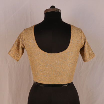 Party Wear All-Over Shimmer Floral Design with Stretch-Fit Lycra Chiku Blouse for Women