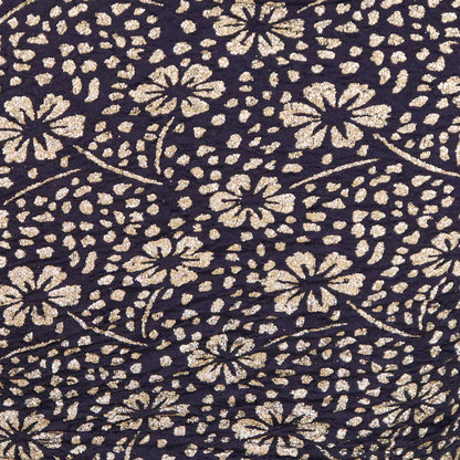 Party Wear All-Over Shimmer Floral Design with Stretch-Fit Lycra NavyBlue Blouse for Women