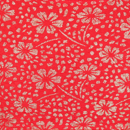 Party Wear All-Over Shimmer Floral Design with Stretch-Fit Lycra Red Blouse for Women