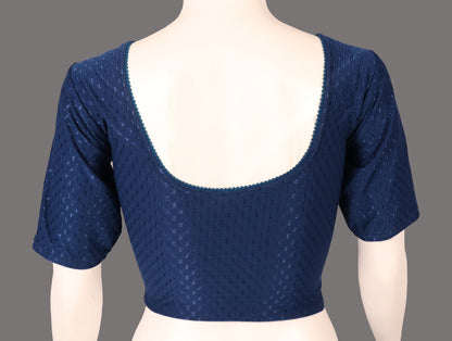 Stylish and Trendy Design Navy Blue Dobby Blouse
