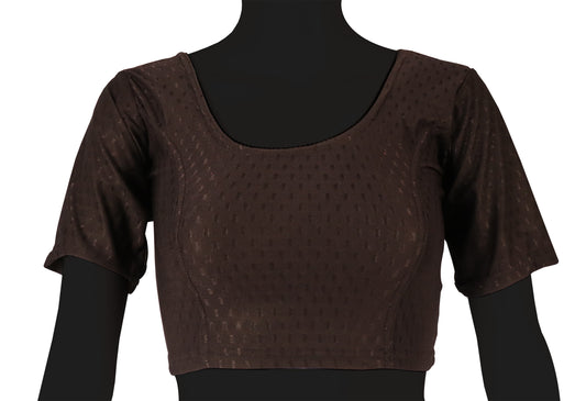 Stylish and Trendy Design Coffee Dobby Blouse