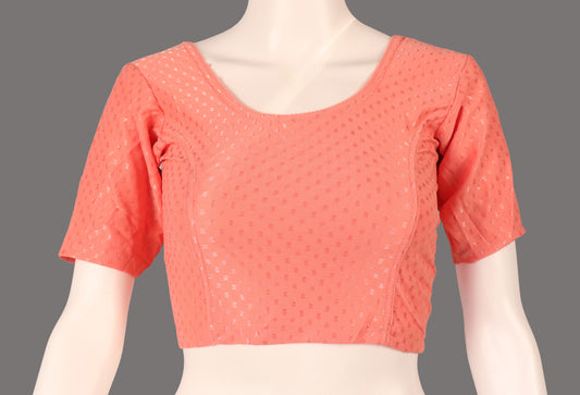 Stylish and Trendy Design Peach Dobby Blouse