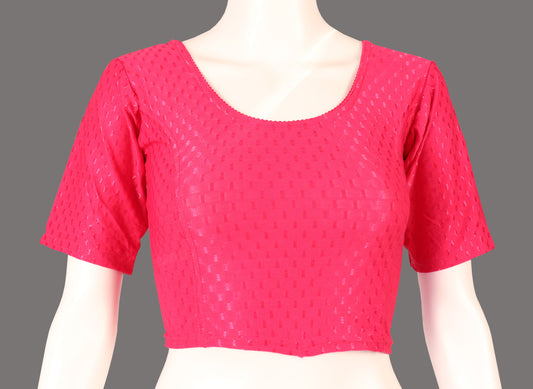 Stylish and Trendy Design Pink Dobby Blouse