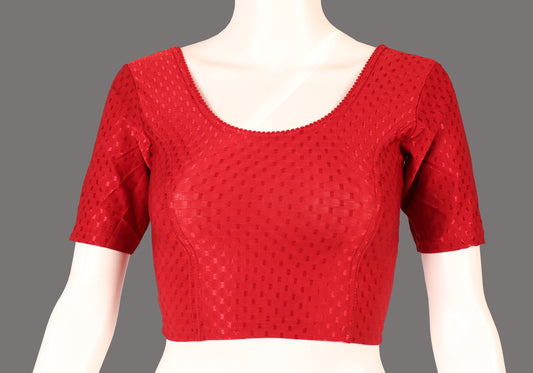 Stylish and Trendy Design Red Dobby Blouse