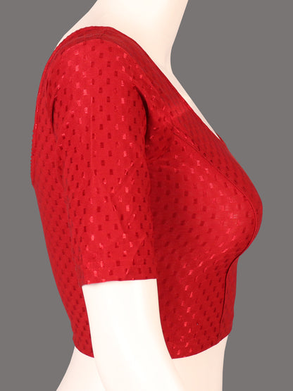 Stylish and Trendy Design Red Dobby Blouse