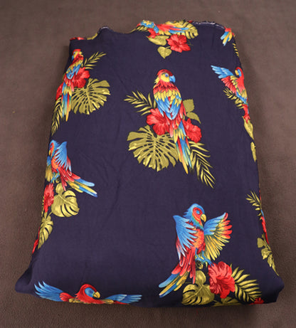 Tropical Parrot & Hibiscus Print Fabric