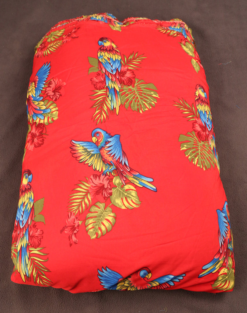 Tropical Parrot & Hibiscus Print Fabric