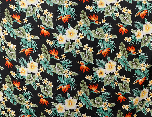 Tropical Hibiscus & Tropical Hibiscus of Paradise Floral Print Fabric
