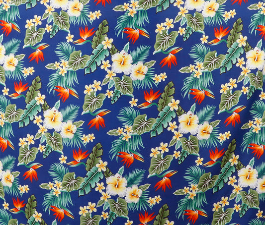 Tropical Hibiscus & Tropical Hibiscus of Paradise Floral Print Fabric