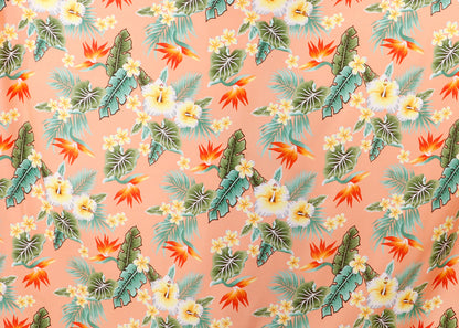 Tropical Hibiscus & Tropical Hibiscus of Paradise Floral Print Fabric