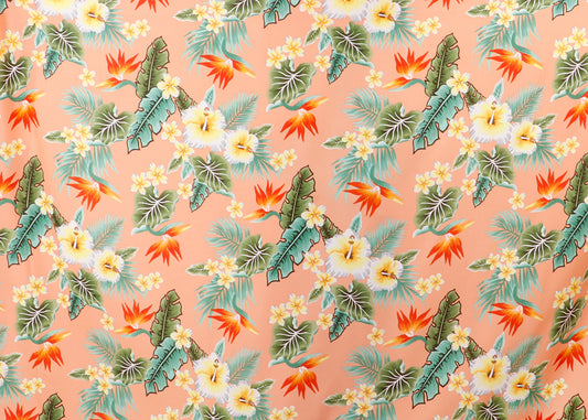 Tropical Hibiscus & Tropical Hibiscus of Paradise Floral Print Fabric