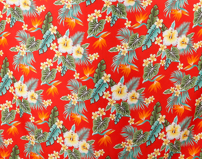 Tropical Hibiscus & Tropical Hibiscus of Paradise Floral Print Fabric