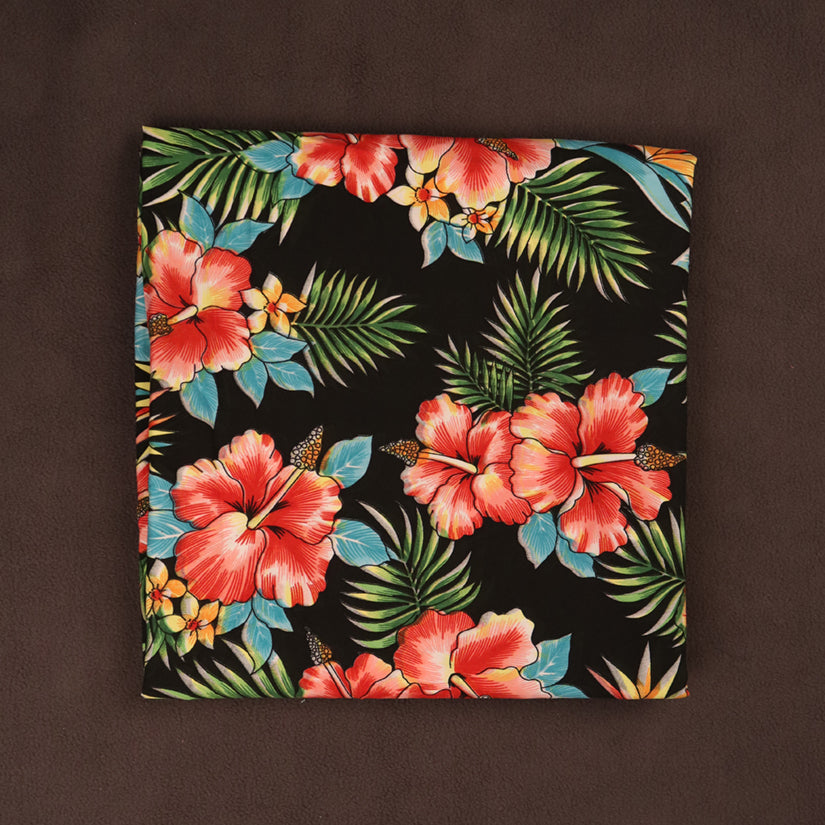 Vivid Tropical Hawaiian Floral Printed Fabric