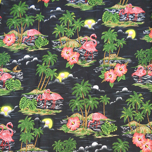 Scenic design with Flamingo Island Print Fabric
